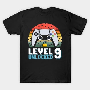 Level 9 Unlocked Vintage Retro Gaming T-Shirt